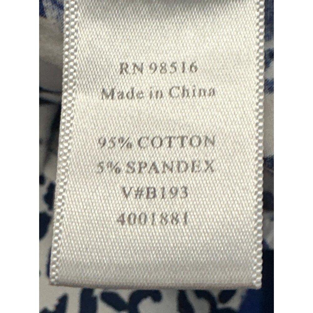 Coldwater Creek Womens L Blue White Floral Button Up Shirt Cotton Spandex Blend - Picture 5 of 8